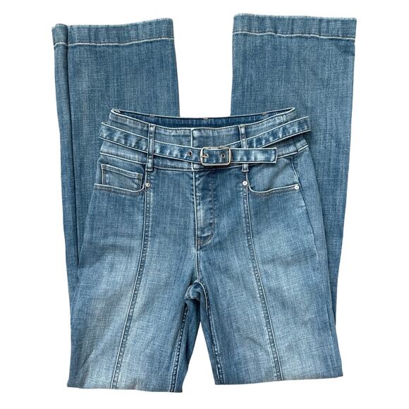 White House Black Market Extra High-Rise Slim Crop Sculpt Jeans Blue Size 6 - Picture 7 of 12